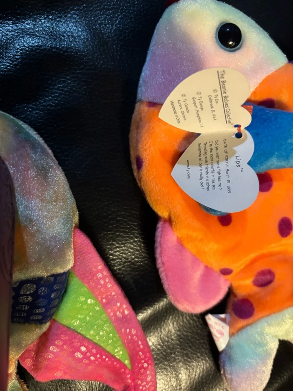Vintage Y2K Ty Beanie Babies Plush Fish - Aruba and Lips